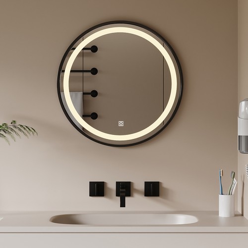 Round 500mm bathroom - round, mirror