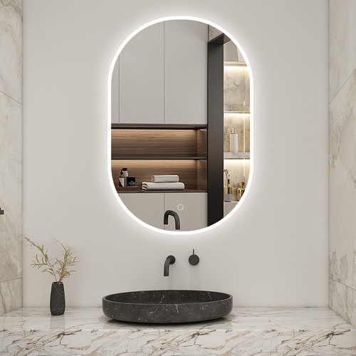 Oval led bathroom mirror - led,